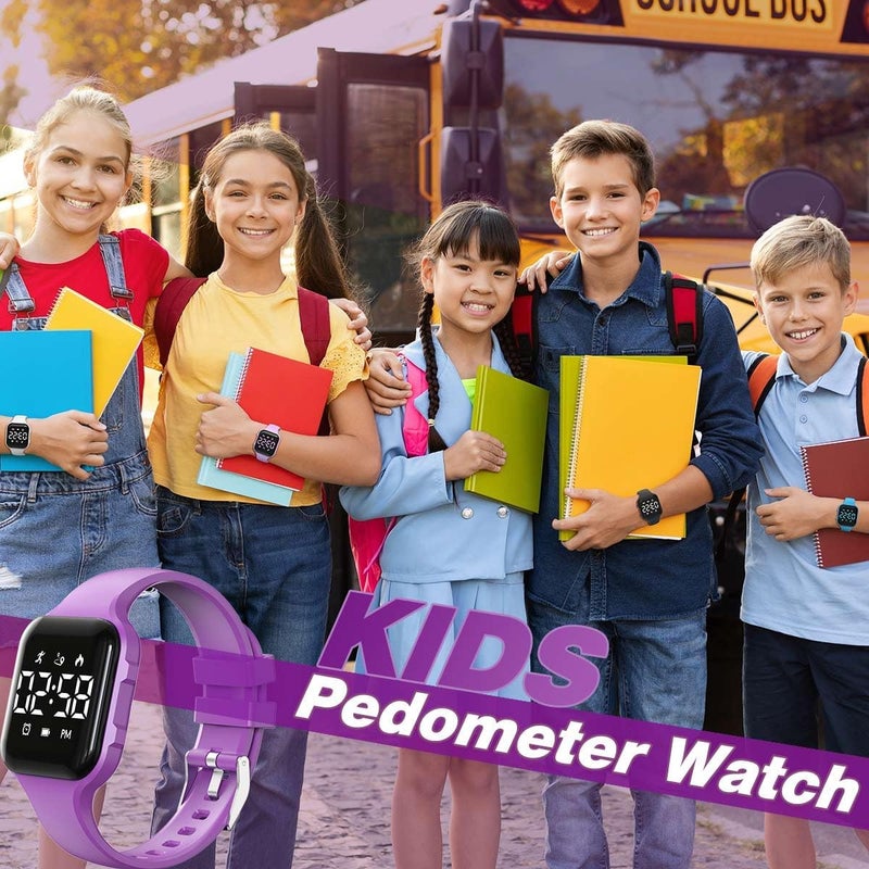 synwoo Kids LED Digital Watch, with Pedometer Step Counter, Waterproof, Sport Wristwatch, Calendar, Alarm Clock for Children Boys Girls Teens - Image 2